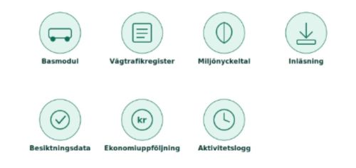 FRIDA EF följer upp miljönyckeltal inläsning besiktningsdata och ekonomi. Den har aktivitetslogg och vägtrafikregister